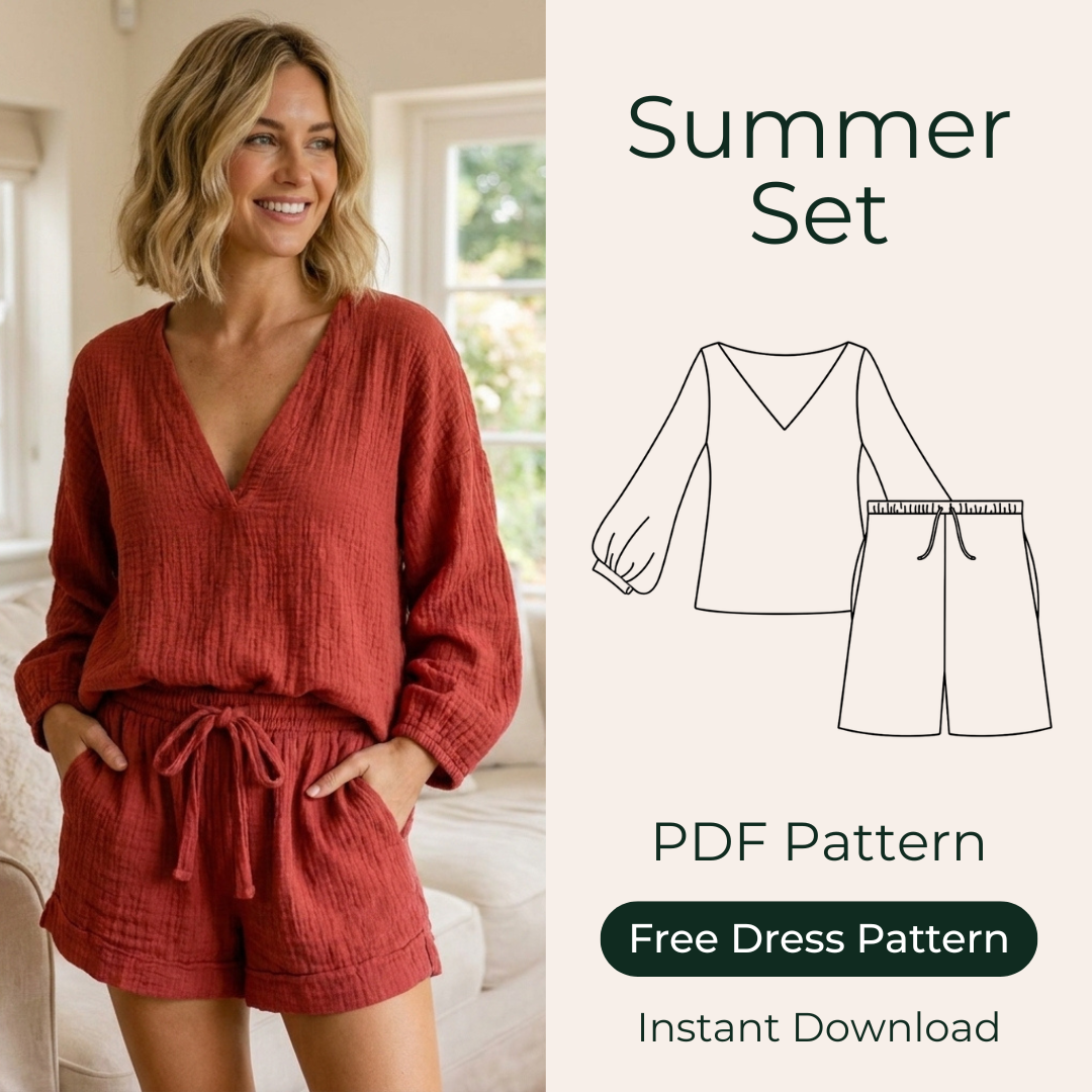 Summer Set Sewing Pattern, Easy Outfit Sizes XS-3XL
