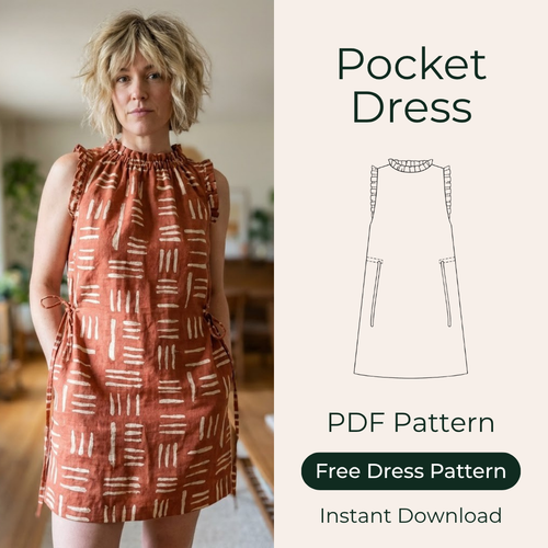 Muriel Dress Sewing Pattern, A-Line Ruffle Dress And Top