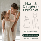 Mother Daughter Dress Sewing Pattern, Beginner Matching Outfit Guide