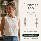 Tie Side Blouse Sewing Pattern, Sleeveless Summer Top For Women