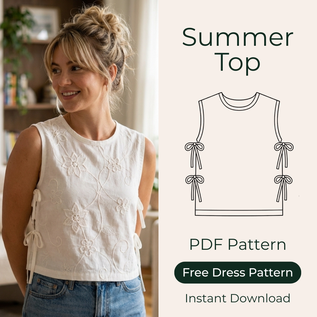 Tie Side Blouse Sewing Pattern, Sleeveless Summer Top For Women