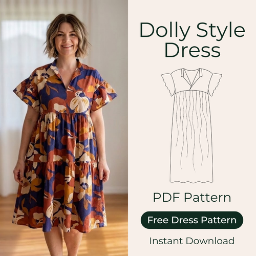 Dolly Dress Sewing Pattern, Size Inclusive PDF Pattern