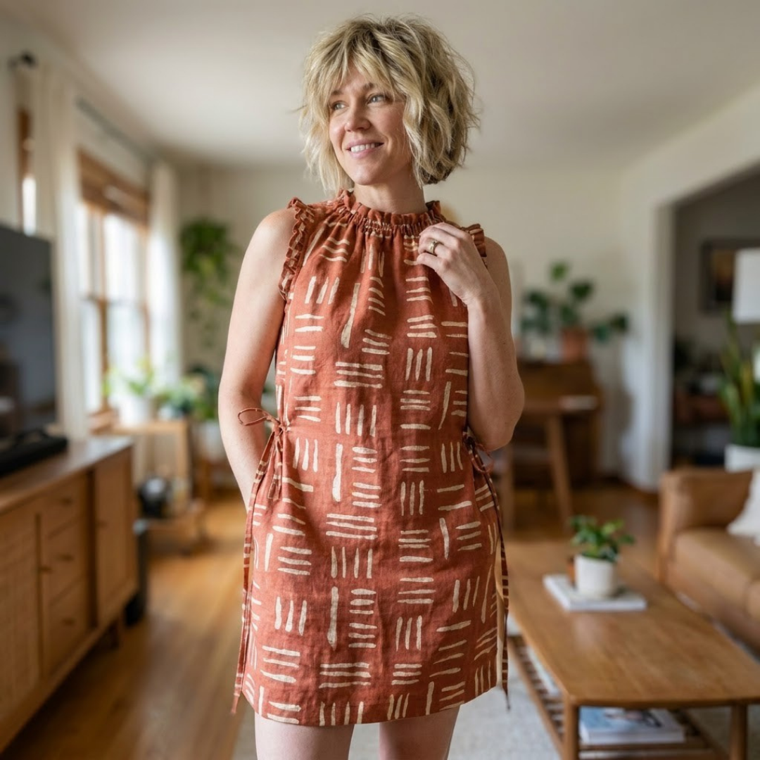 Muriel Dress Sewing Pattern, A-Line Ruffle Dress And Top