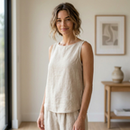 Boat Neck Top Sewing Pattern, Minimalist Linen Summer Blouse