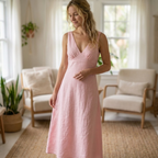 Bias Cut Midi Dress Sewing Pattern, V Neck Summer Slip Dress