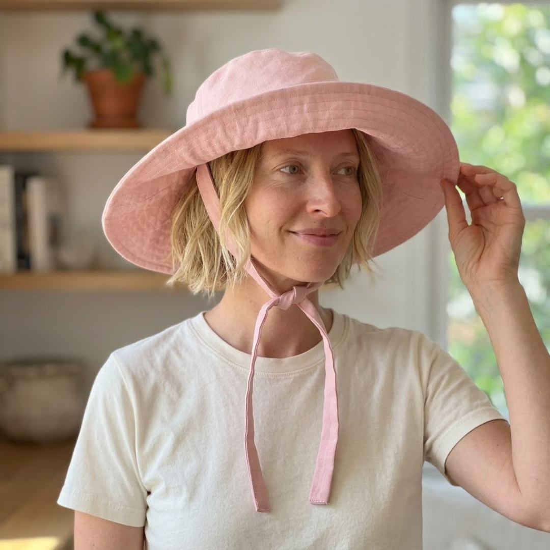 Bucket Hat Sewing Pattern, Reversible Wide Brim Summer Hat