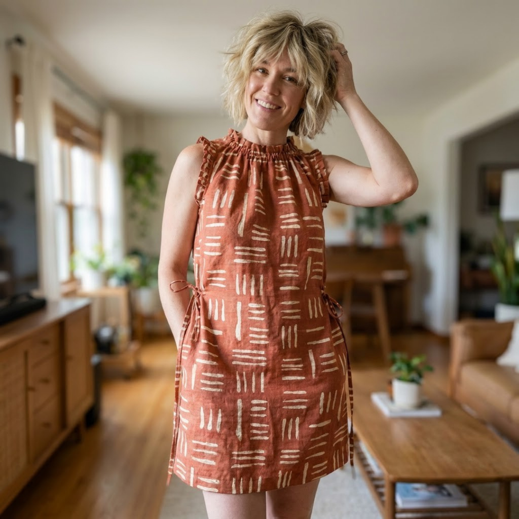 Muriel Dress Sewing Pattern, A-Line Ruffle Dress And Top