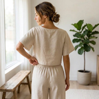 Linen Lounge Set Pattern, Cropped Top And Palazzo Pants