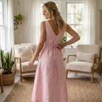Bias Cut Midi Dress Sewing Pattern, V Neck Summer Slip Dress
